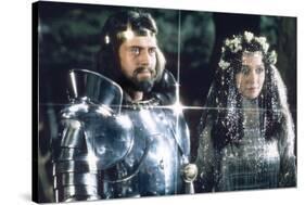 British actors Nigel Terry as King Arthur and Robert Addie as Mordred in the, 1981 film "Excalibur"-null-Stretched Canvas