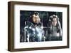 British actors Nigel Terry as King Arthur and Robert Addie as Mordred in the, 1981 film "Excalibur"-null-Framed Photo