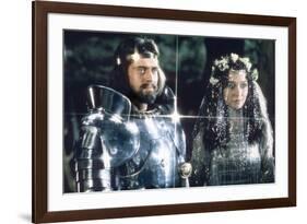 British actors Nigel Terry as King Arthur and Robert Addie as Mordred in the, 1981 film "Excalibur"-null-Framed Photo