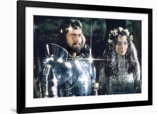 British actors Nigel Terry as King Arthur and Robert Addie as Mordred in the, 1981 film "Excalibur"-null-Framed Photo
