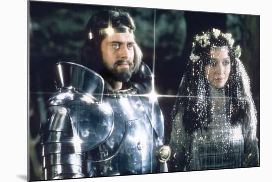 British actors Nigel Terry as King Arthur and Robert Addie as Mordred in the, 1981 film "Excalibur"-null-Mounted Photo