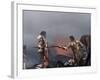 British actors Nigel Terry as King Arthur and Robert Addie as Mordred in the, 1981 film "Excalibur"-null-Framed Photo