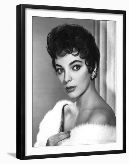 British actress Joan Collins in the 50's (b/w photo)-null-Framed Photo