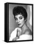 British actress Joan Collins in the 50's (b/w photo)-null-Framed Stretched Canvas