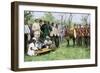 British Administrator of Gambia Meeting with a Native Chief, 1889-null-Framed Giclee Print