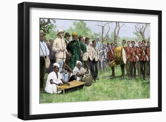 British Administrator of Gambia Meeting with a Native Chief, 1889-null-Framed Giclee Print