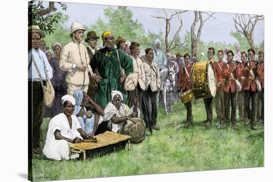 British Administrator of Gambia Meeting with a Native Chief, 1889-null-Stretched Canvas