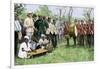 British Administrator of Gambia Meeting with a Native Chief, 1889-null-Framed Giclee Print