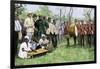 British Administrator of Gambia Meeting with a Native Chief, 1889-null-Framed Giclee Print