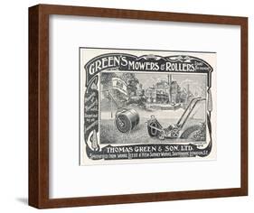 British Advertisement for a Lawn Mower and Garden Roller-null-Framed Art Print