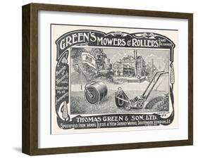 British Advertisement for a Lawn Mower and Garden Roller-null-Framed Art Print