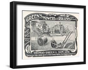 British Advertisement for a Lawn Mower and Garden Roller-null-Framed Art Print