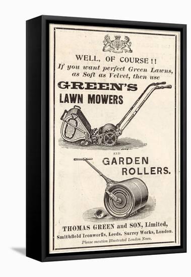 British Advertisement for a Lawn Mower-null-Framed Stretched Canvas