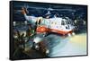 British Airways Rescue Helicopter-Wilf Hardy-Framed Stretched Canvas