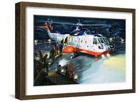 British Airways Rescue Helicopter-Wilf Hardy-Framed Giclee Print