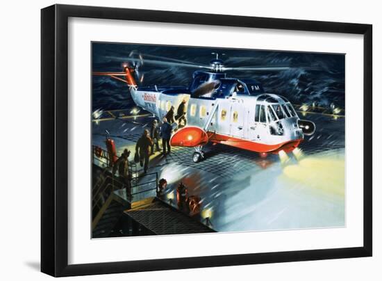 British Airways Rescue Helicopter-Wilf Hardy-Framed Giclee Print