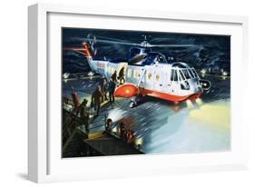 British Airways Rescue Helicopter-Wilf Hardy-Framed Giclee Print