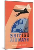 British Airways Travel Poster-null-Mounted Art Print