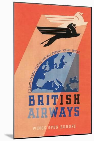 British Airways Travel Poster-null-Mounted Art Print