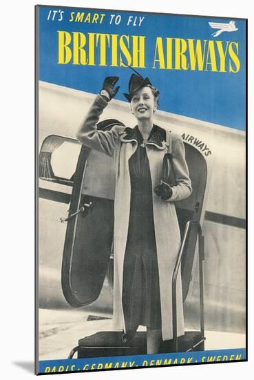 British Airways Travel Poster-null-Mounted Art Print