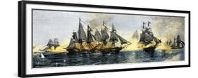 British and American Ships Engaged in the Battle of Lake Erie, 1813-null-Framed Giclee Print