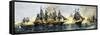 British and American Ships Engaged in the Battle of Lake Erie, 1813-null-Framed Stretched Canvas