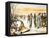 British and German Soldiers Hold a Christmas Truce During the Great War-Angus Mcbride-Framed Stretched Canvas