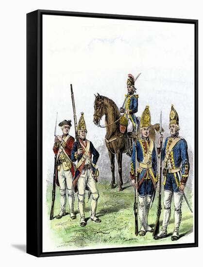 British and Hessian Soldiers in the American Revolution-null-Framed Stretched Canvas