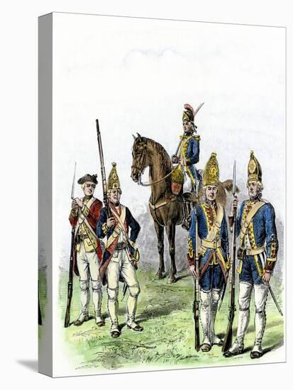 British and Hessian Soldiers in the American Revolution-null-Stretched Canvas