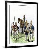 British and Hessian Soldiers in the American Revolution-null-Framed Giclee Print