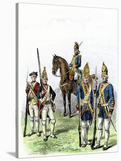 British and Hessian Soldiers in the American Revolution-null-Stretched Canvas