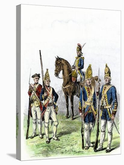 British and Hessian Soldiers in the American Revolution-null-Stretched Canvas