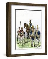 British and Hessian Soldiers in the American Revolution-null-Framed Giclee Print