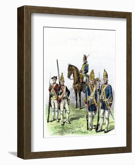 British and Hessian Soldiers in the American Revolution-null-Framed Giclee Print