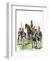 British and Hessian Soldiers in the American Revolution-null-Framed Giclee Print