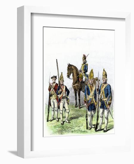 British and Hessian Soldiers in the American Revolution-null-Framed Giclee Print