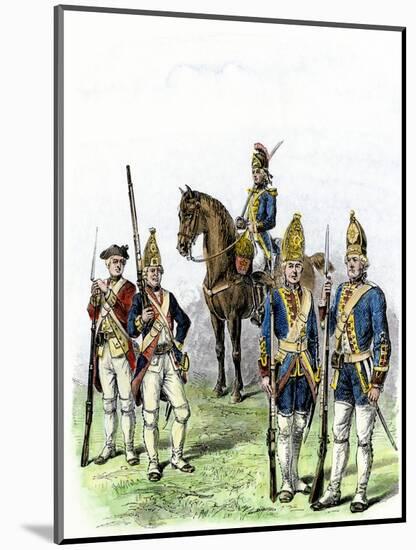 British and Hessian Soldiers in the American Revolution-null-Mounted Giclee Print