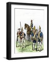 British and Hessian Soldiers in the American Revolution-null-Framed Giclee Print