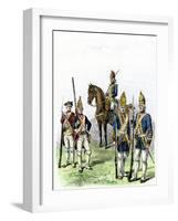 British and Hessian Soldiers in the American Revolution-null-Framed Giclee Print
