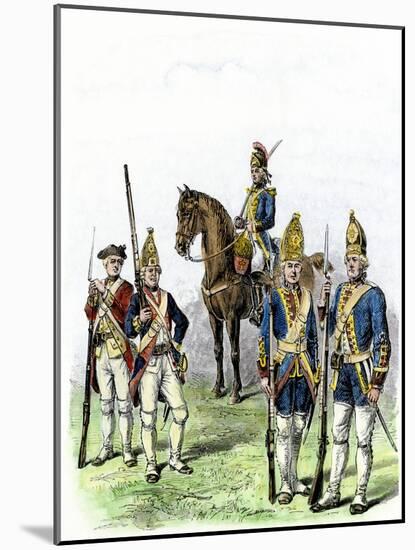 British and Hessian Soldiers in the American Revolution-null-Mounted Giclee Print