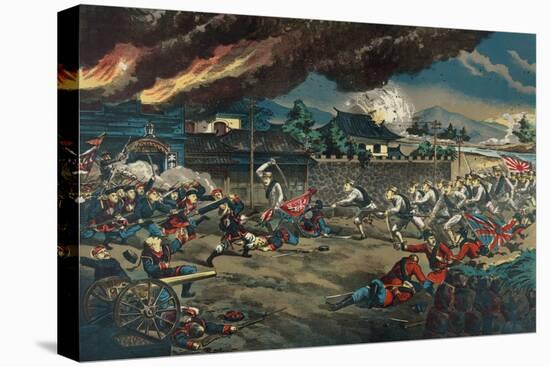 British and Japanese Infantry Engage the Boxers-null-Stretched Canvas