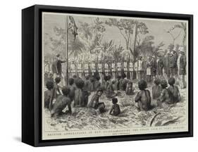 British Annexations in New Guinea, Hoisting the Union Jack at Port Moresby-Godefroy Durand-Framed Stretched Canvas