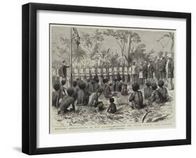 British Annexations in New Guinea, Hoisting the Union Jack at Port Moresby-Godefroy Durand-Framed Giclee Print