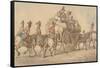 British Army Baggage Wagon and Escort, C.1800-Thomas Rowlandson-Framed Stretched Canvas