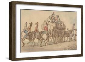 British Army Baggage Wagon and Escort, C.1800-Thomas Rowlandson-Framed Giclee Print
