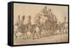 British Army Baggage Wagon and Escort, C.1800-Thomas Rowlandson-Framed Stretched Canvas