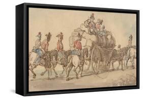 British Army Baggage Wagon and Escort, C.1800-Thomas Rowlandson-Framed Stretched Canvas