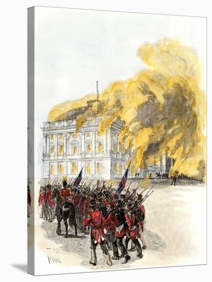 British Army Burning the White House in 1814 during the War of 1812-null-Stretched Canvas