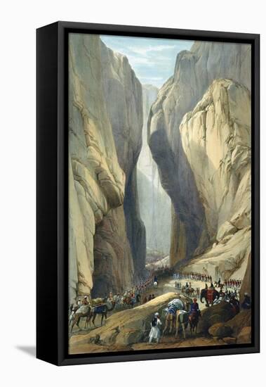 British Army Entering the Bolan Pass from Dadur, First Anglo-Afghan War, 1838-1842-James Atkinson-Framed Stretched Canvas