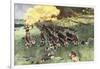 British Army Marching in Formation Up Breed's Hill in the Battle of Bunker Hill, c.1775-null-Framed Giclee Print